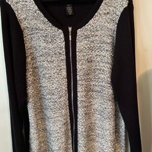 Black & Gray Zip up Sweater w/ sequins Sz 26-28